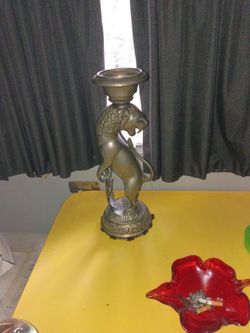 Pueter Candle Lion Stand