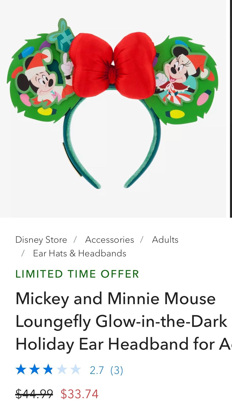 Christmas, Mickey Mouse, Disney ears