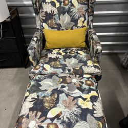 Exquisite Large Chair & Ottoman 