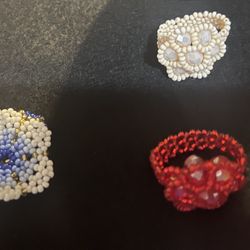 Huichol Beaded Rings Size 7