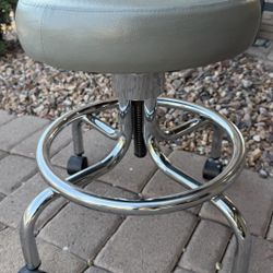 Rolling Stool with adjustable height and Footrest Ring (2 Available)