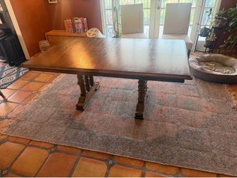 Solid Oak trestle dining table