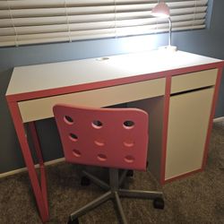 Pink IKEA Desk + Chair