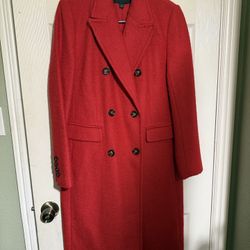 Red Ann Taylor Full Lenght Coat 