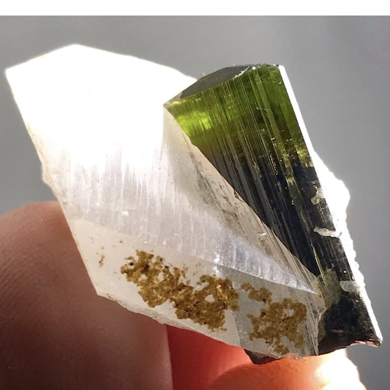 46 Carats Beautiful Tourmaline with Quartz Crystals Specimens Minerals from Pakistan