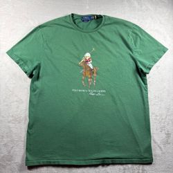 Polo Ralph Lauren Polo Bear Equestrian T-Shirt Men’s XL Green Classic Fit #11A