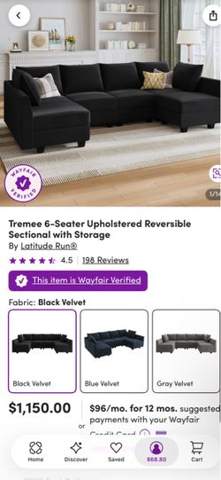 Tremee 6-Seater Reversible Sectional with Storage