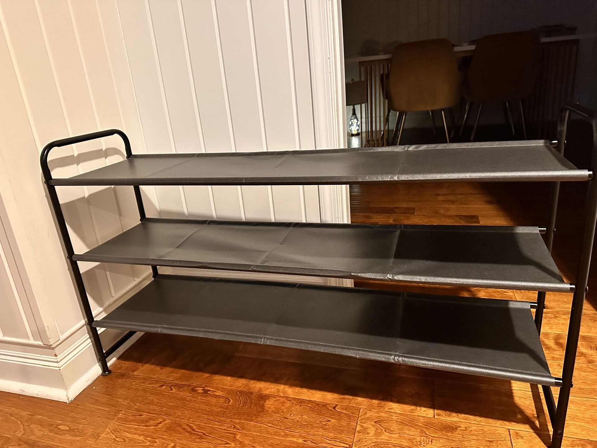 Shoe Rack 3 Tier Long Storage Organizer Wide Metal Shoe Shelf for Closet Entryway Black