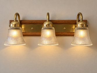 3-Light Brass Vanity Wall Light Fixture