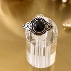 Natural Onyx 925 Sterling Silver Overlay Handcrafted Ring Size 7