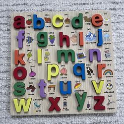 Alphabet (lower case) wooden puzzle for toddlers