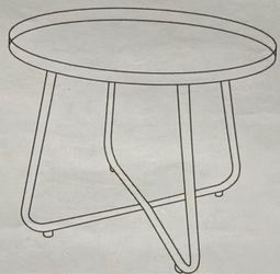 Outdoor Side Tables, Weather Resistant Steel-Gold