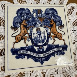 Vintage 1982 Delft Holland Burroughs Wellcome Co Wall Tile 