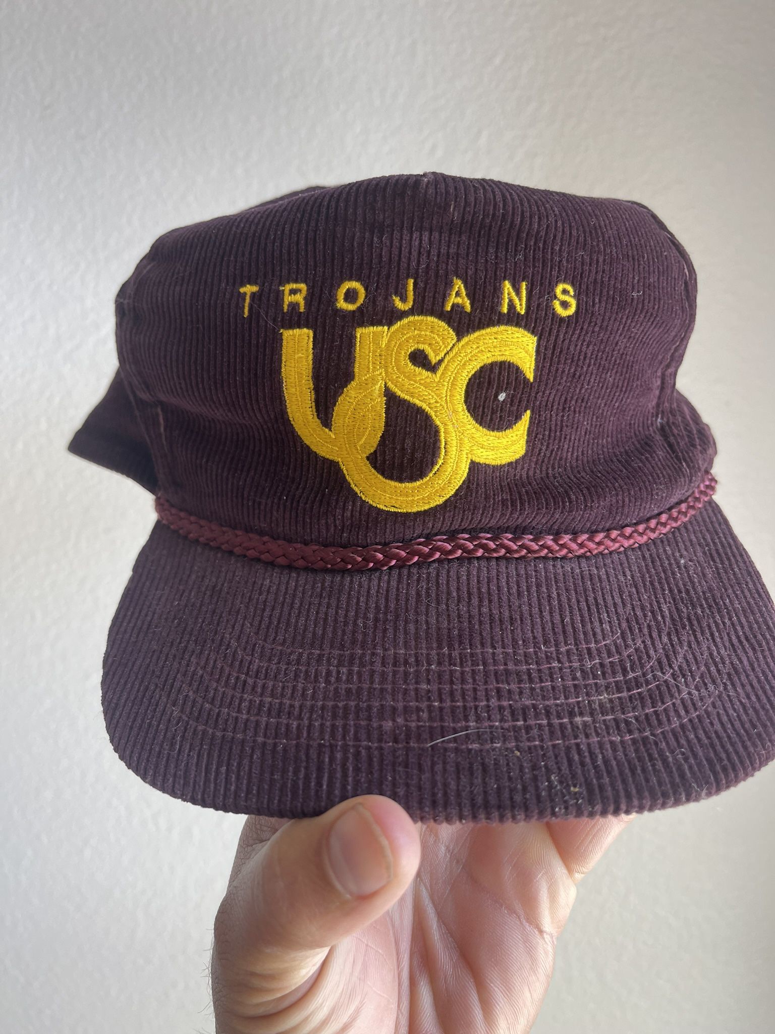 Vintage Corduroy USC Trojans Strapback Hat Maroon