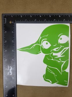 Baby Yoda (Side Peeking) Vinyl Decal - Green or White
