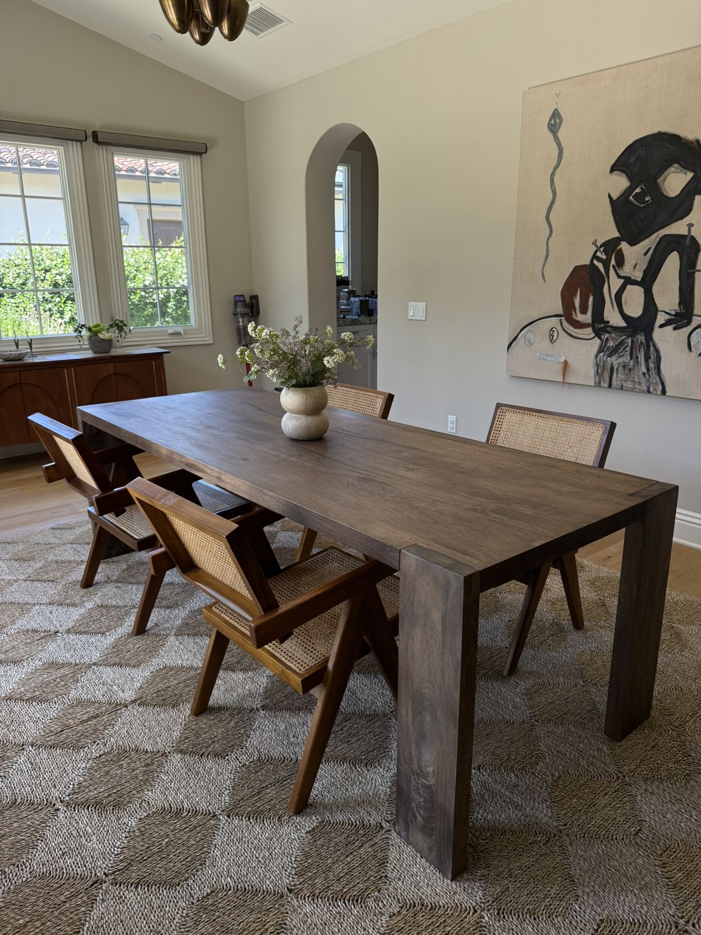 CB2 Blox 91” Rectangular Brown wood Dining Table