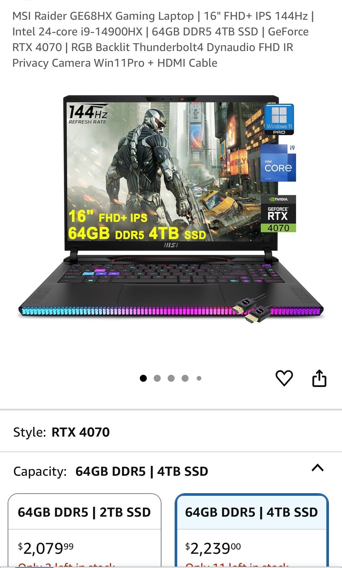 MSI Raider GE68HX Gaming Laptop I9