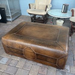 Leather Ottoman Moving Sale **