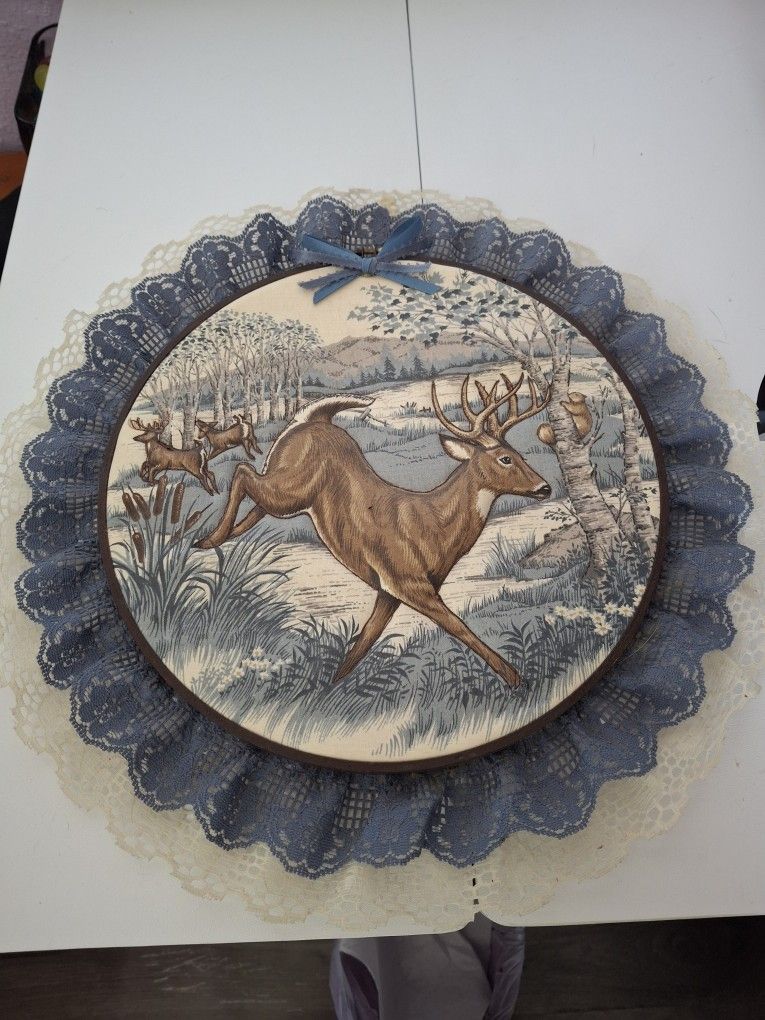 Deer Running In The Outdoor Winter Wonderland 