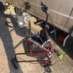Nice Light Weight Three Wheel Walker With Hand Breaks In Storage Only $30