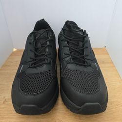 OrthoComfoot Men's Black Trail Running, walking & Hiking Shoes