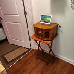 OLD FASHION CASSETTE RADIO & RECORD ALBUM ALL IN ONE