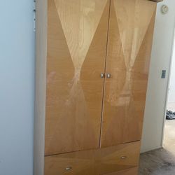 PLUMMER BLONDE LAQUER WOOD ARMOIRE 