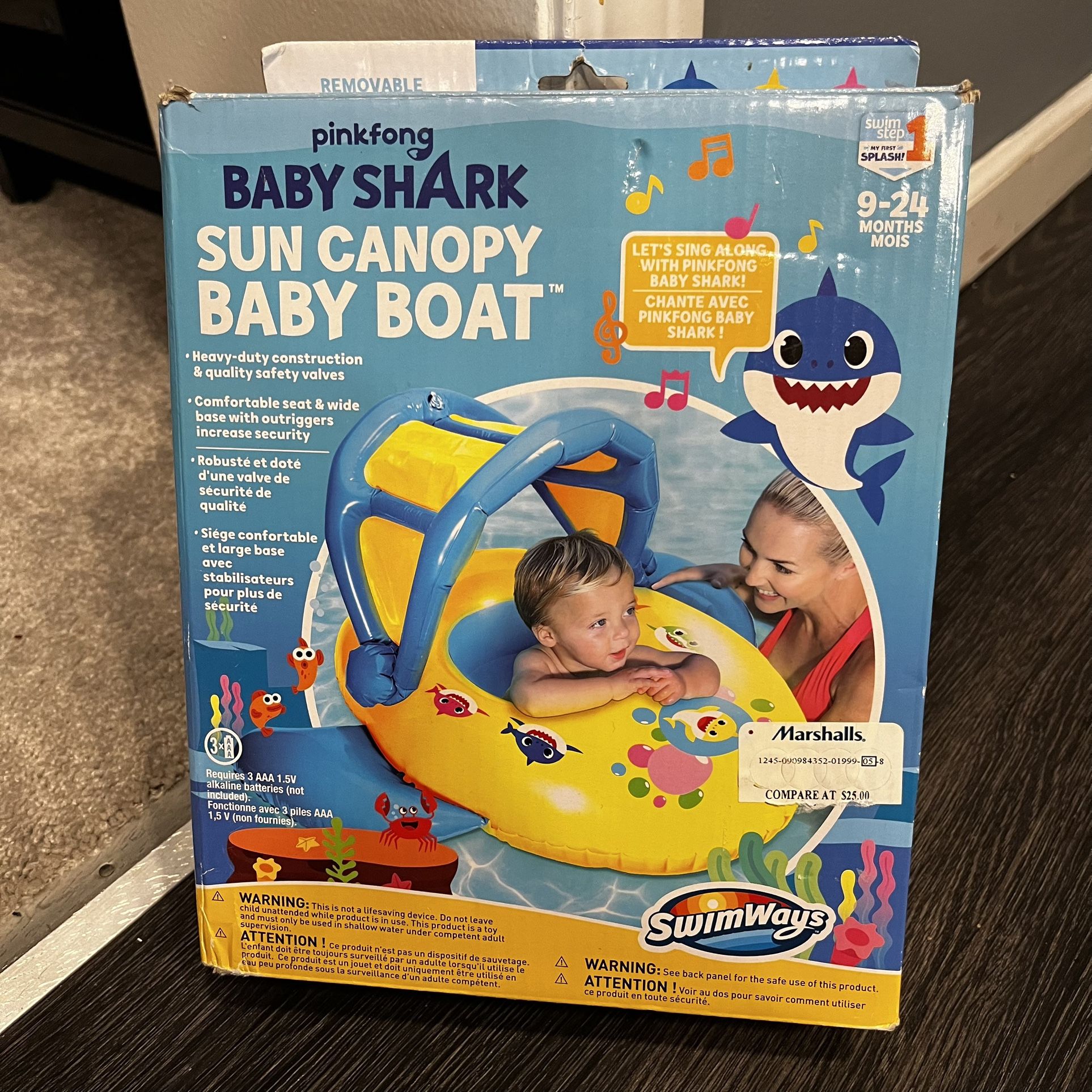 Baby Shark sun canopy baby boat float
