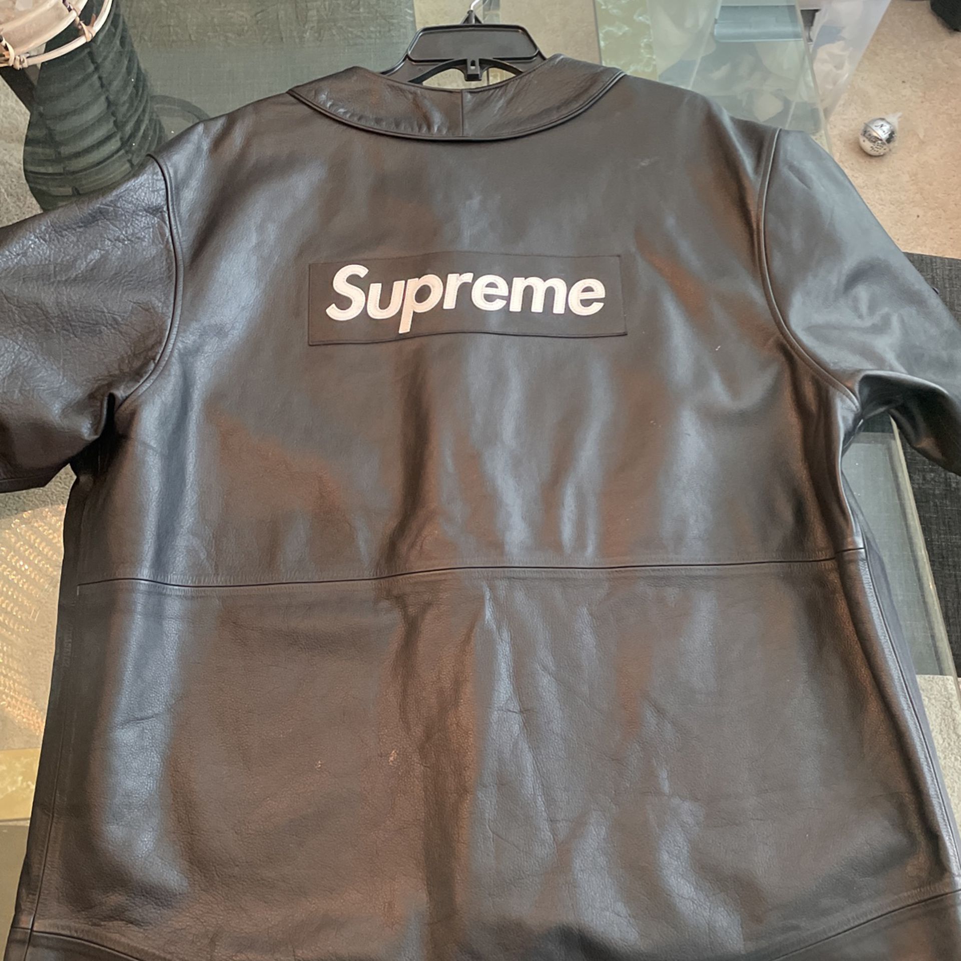Supreme Supreme x Nike Leather baseball Jersey (XL)