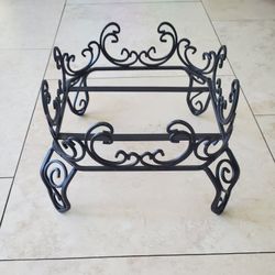 New Black Wrought Iron Plant Stand 