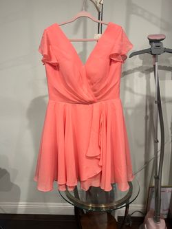 Vibrant peach mini dress