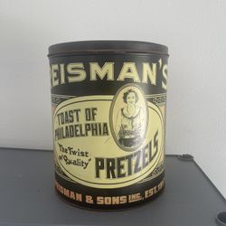 Vintage Antique Reisman’s Pretzels Of Philadelphia Tin