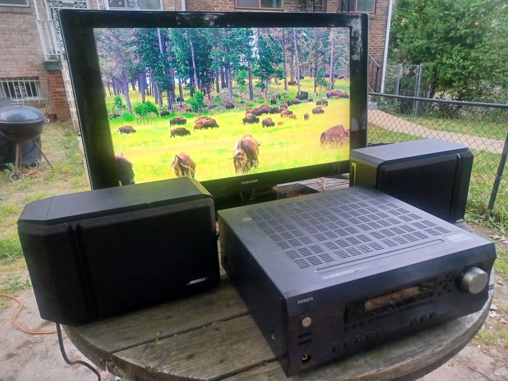 40"SAMSUNG 1080P TV/INTEGRA DTR-4.6 HOME THEATER RECEIVER/BOSE 201 SPEAKERS/ROKU STICK $500 FINAL PRICE