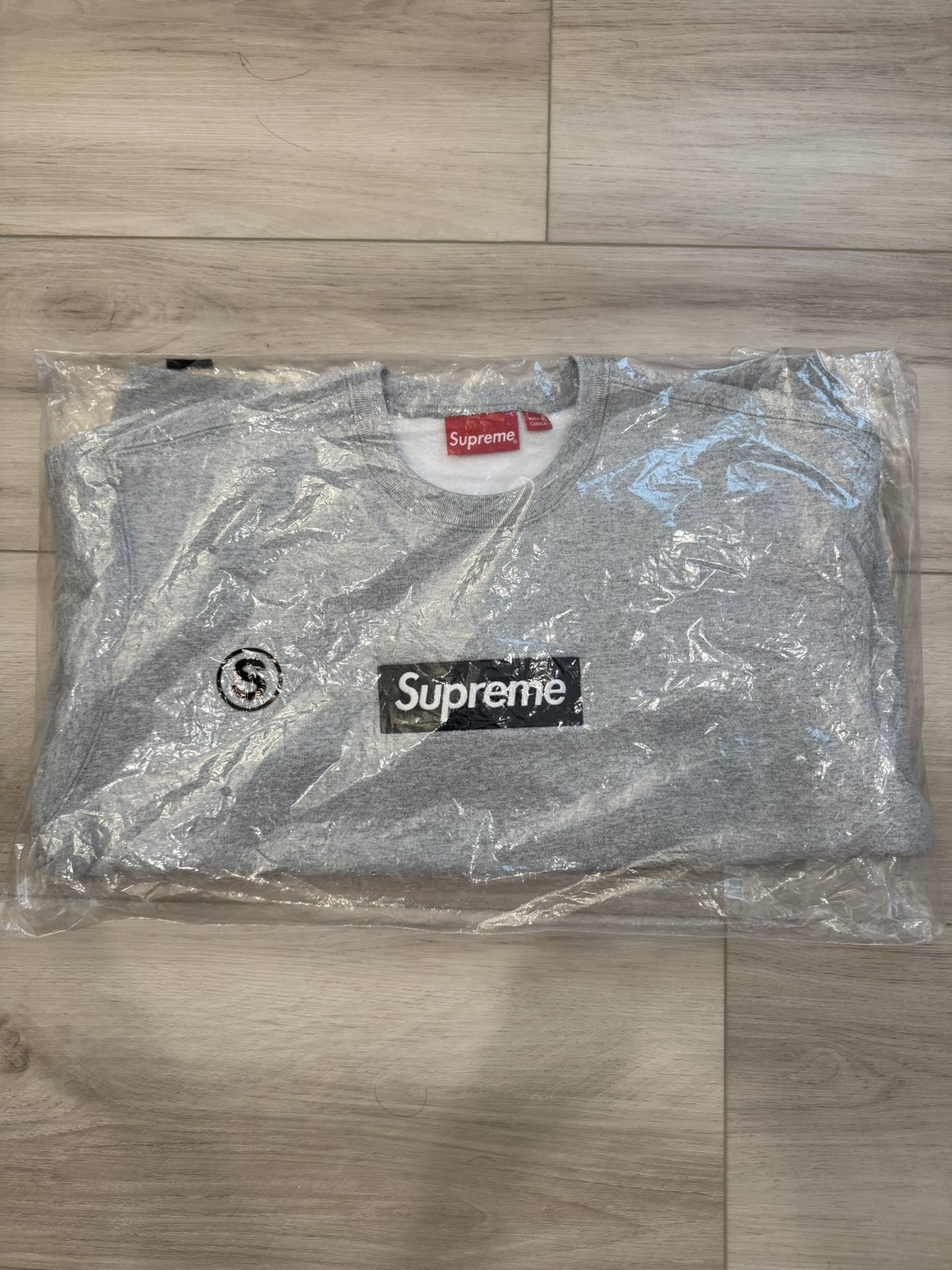 Supreme Box Logo Crewneck Heather Grey Size Small