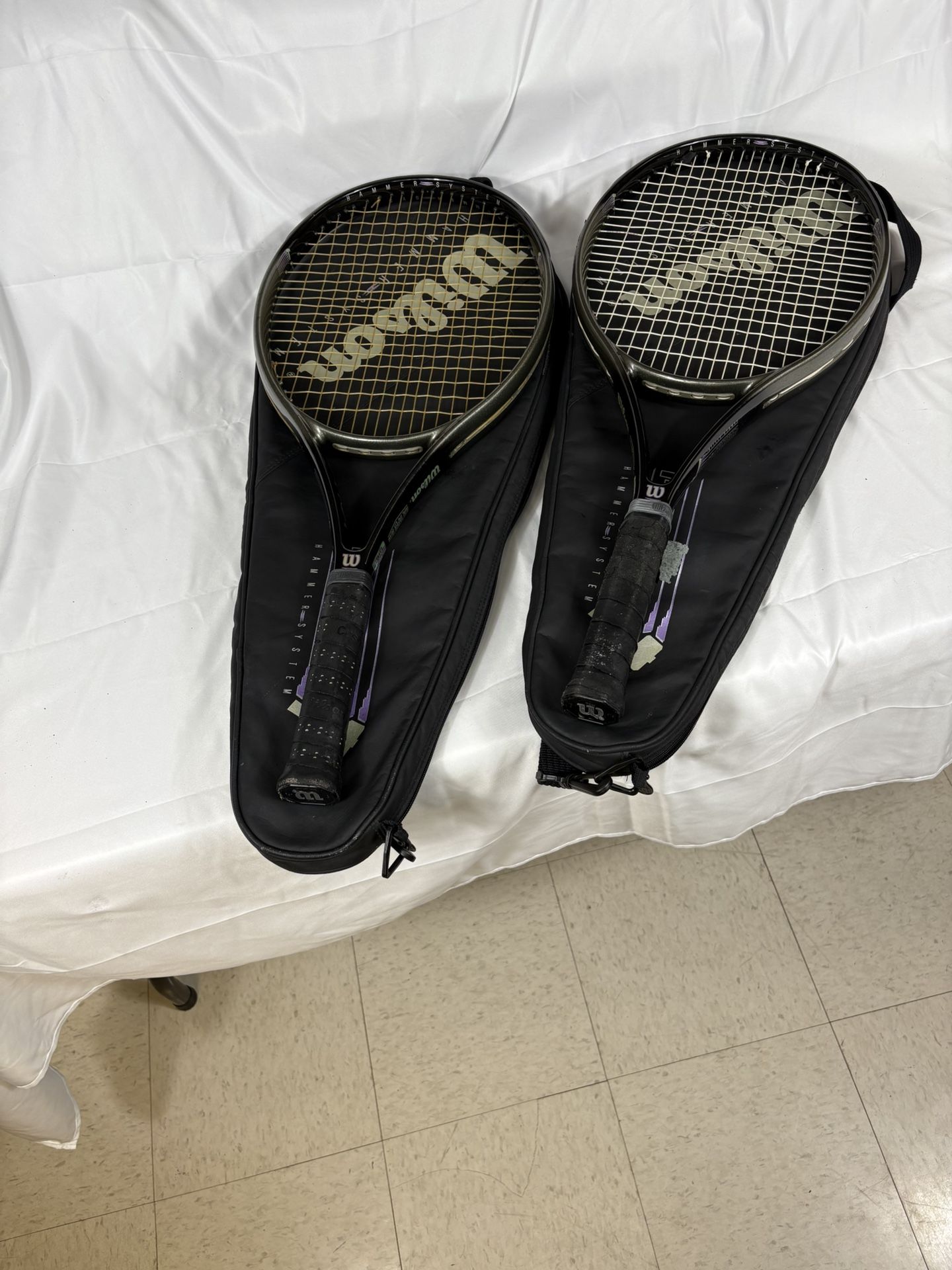 2 Wilson Profile 2.7si Tennis Rackets w/ Covers – Different Grip Sizes
