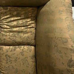 Sofa  And Loveseat Gold And Green