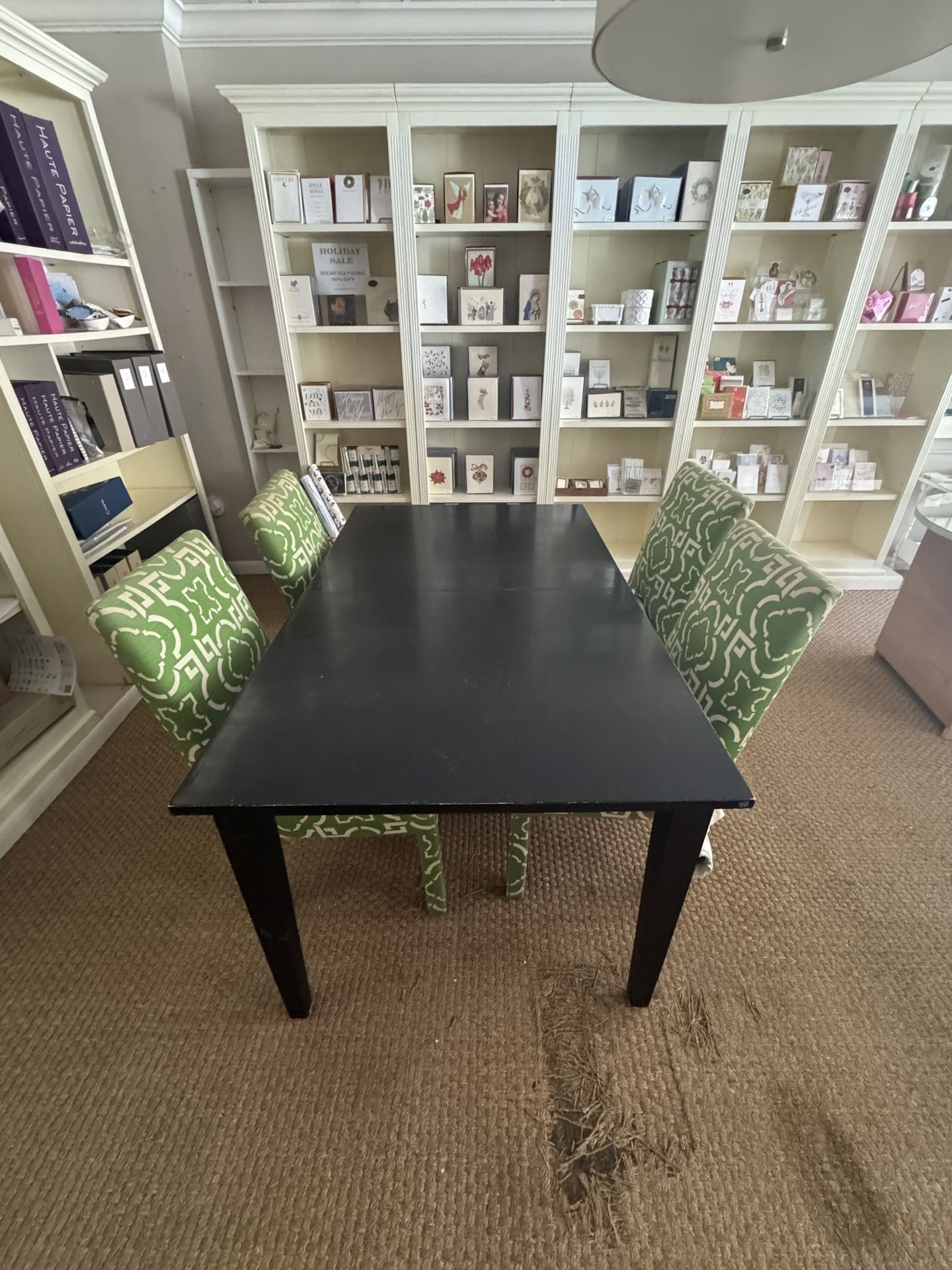 Black Wood Dining Table with Extension