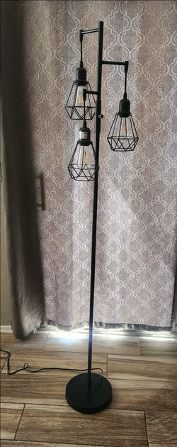 Farmhouse industrial black floor lamp