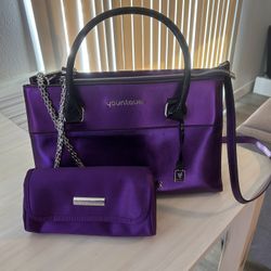 Two Metallic  Purple Purses - Like New