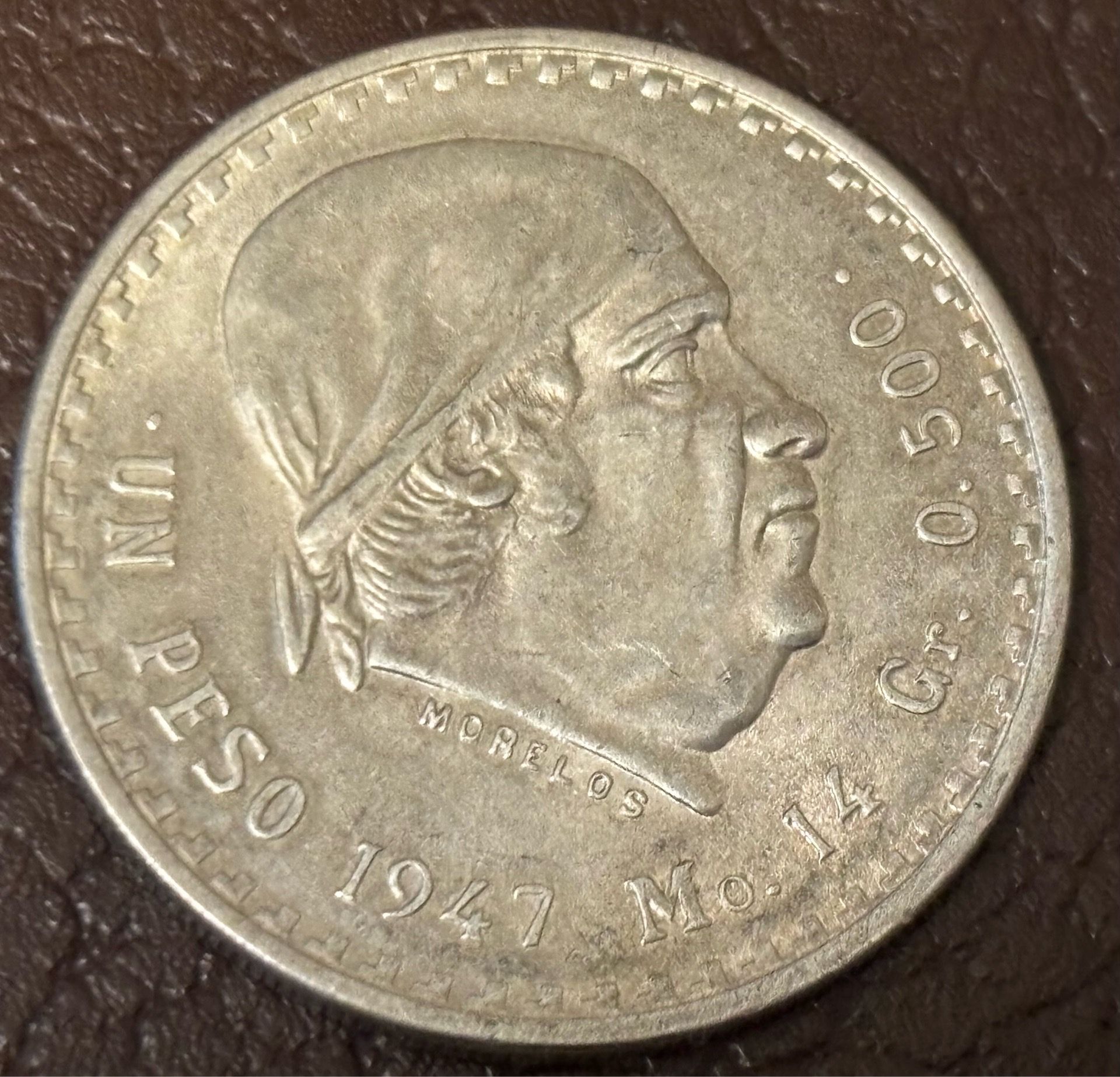 UN PESO 1947. Coin of Mexico