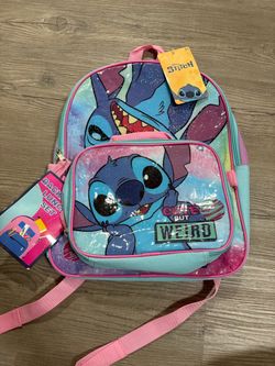 New 16in Stitch backpack with lunch bag
