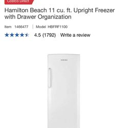 Hamilton Beach 11 cu. ft. Upright Freezer with Drawer Organization