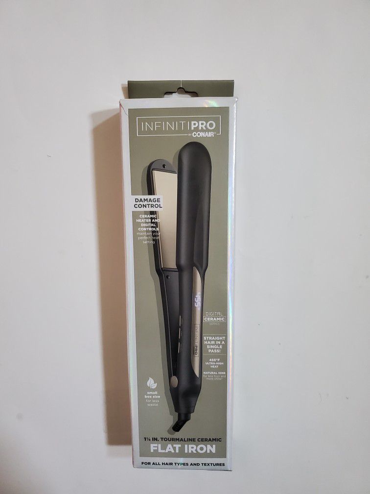 INFINITIPRO by CONAIR Tourmaline Ceramic Flat Iron, 1 1/4-inch Digital Hair Straightener
