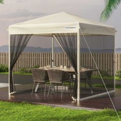  Pop-Up Canopy, Outdoor Screen Tent, 10'x10', VivoHome, Carry Bag, Exc