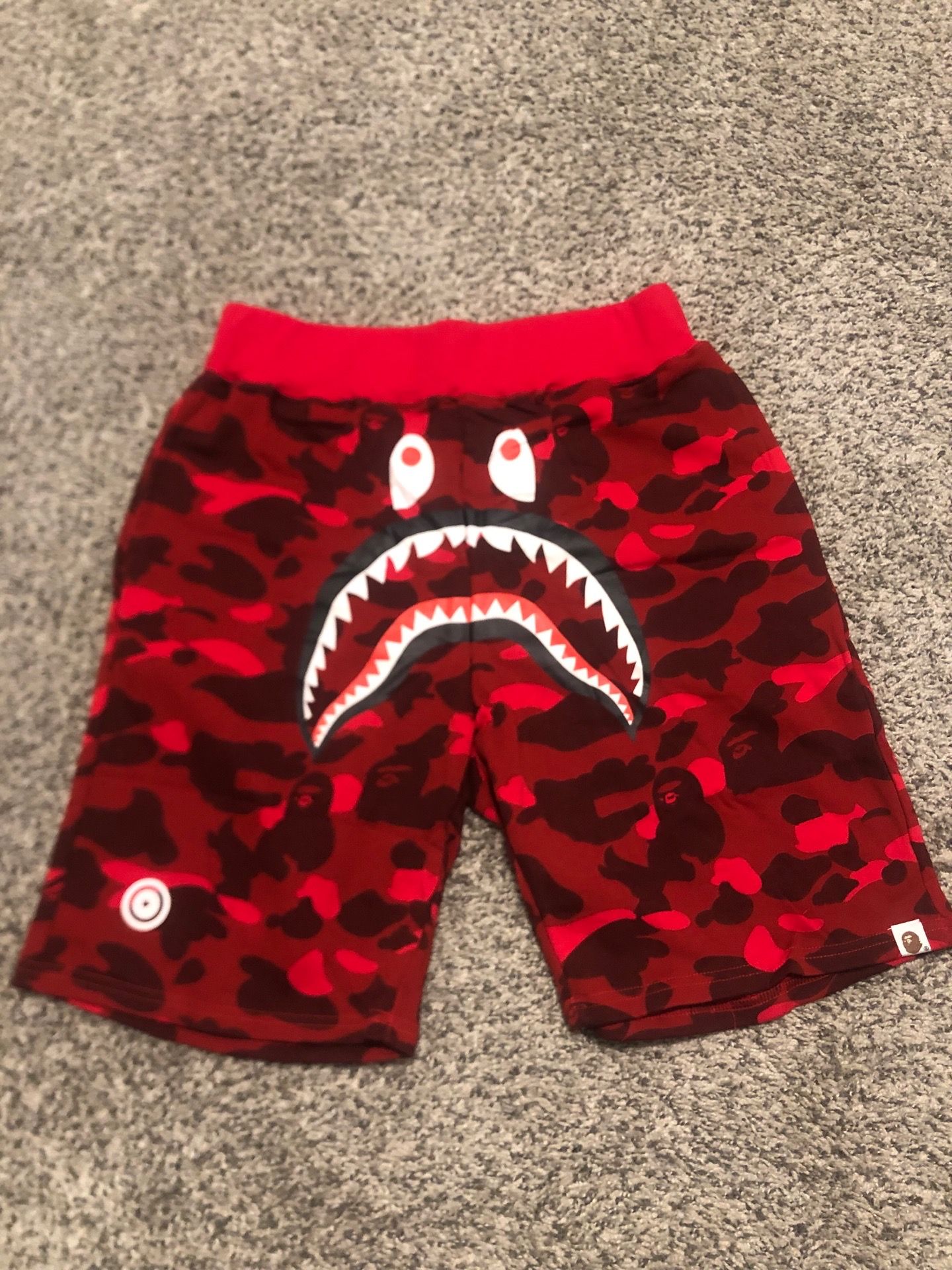 Red Camo BAPE Shorts (Size: M)