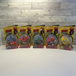Ricky Zoom Motorcycle Action Figures 5 - pack  + DJ + Blip + Scootio  + 2 Different Ricky Motorcycle one with White wheels 