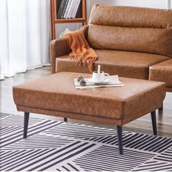 Modern Square Sofa Module Faux Leather 