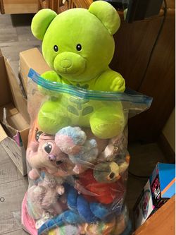 Bag of all type of bears and squish mellows and foot spa used once is clean and batteries included