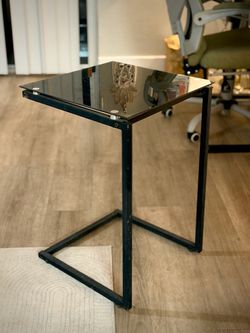 Black Glass Side Table