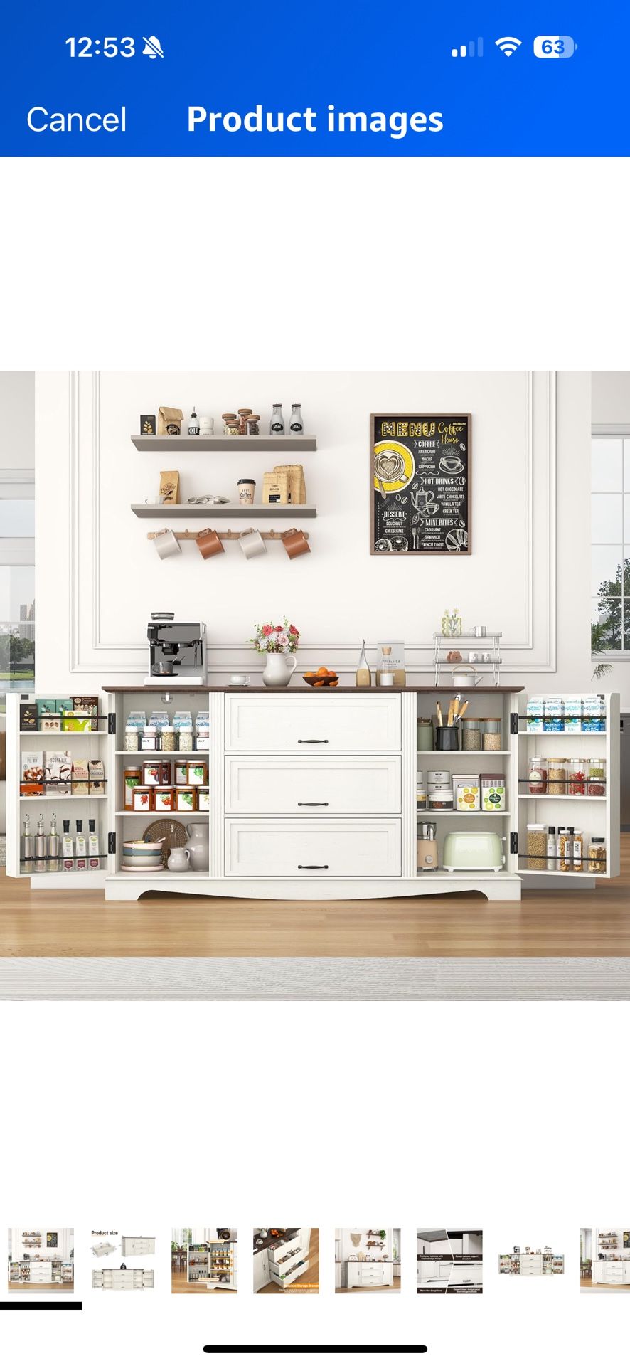 65" Buffet Sideboard Cabinet
